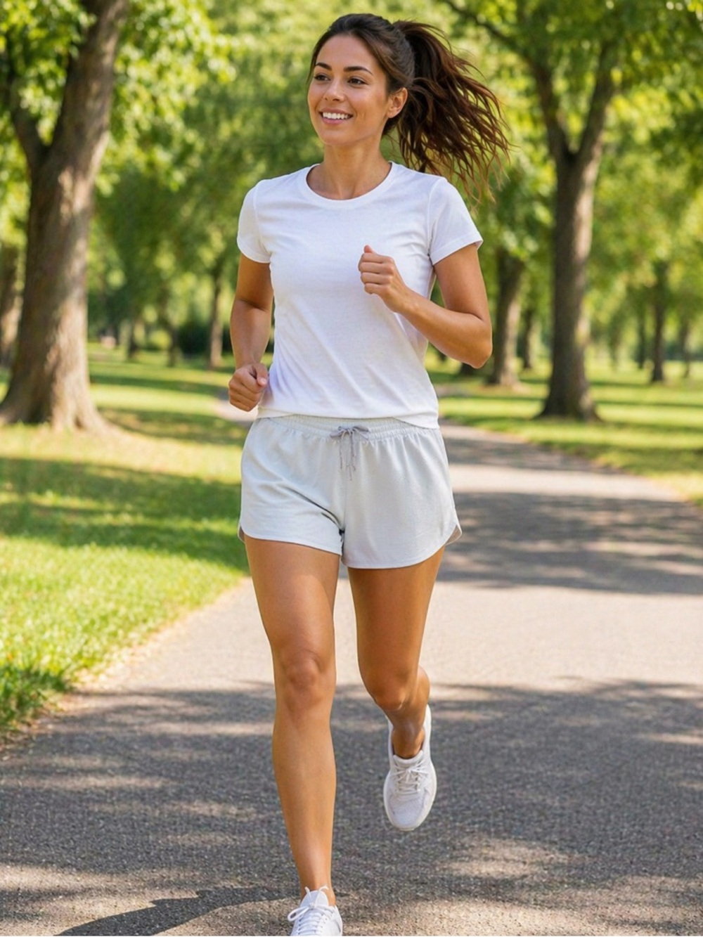 Reebok Women's Athleisure Shorts in Light Gray